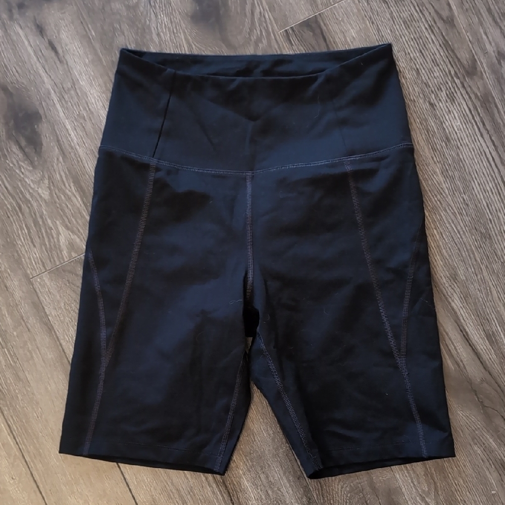 Girlfriend collective black high waisted compressive bike shorts